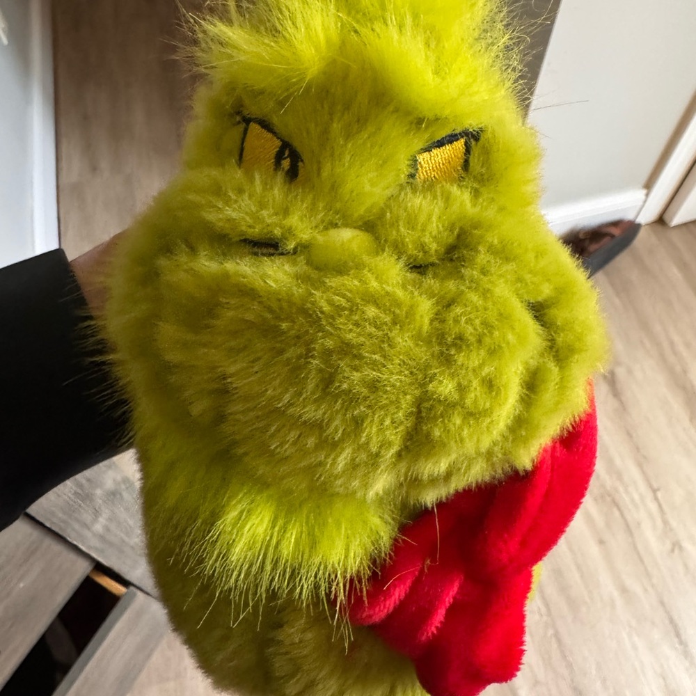 Fuzzy Green Grinch Toddler Slippers